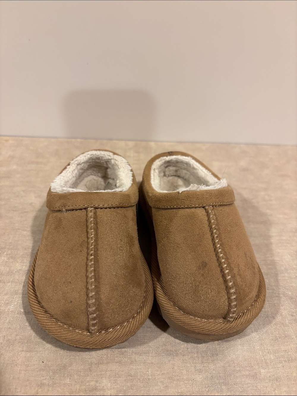 Source Unknown Kids Brown Faux-Suede Slip-On Slippers